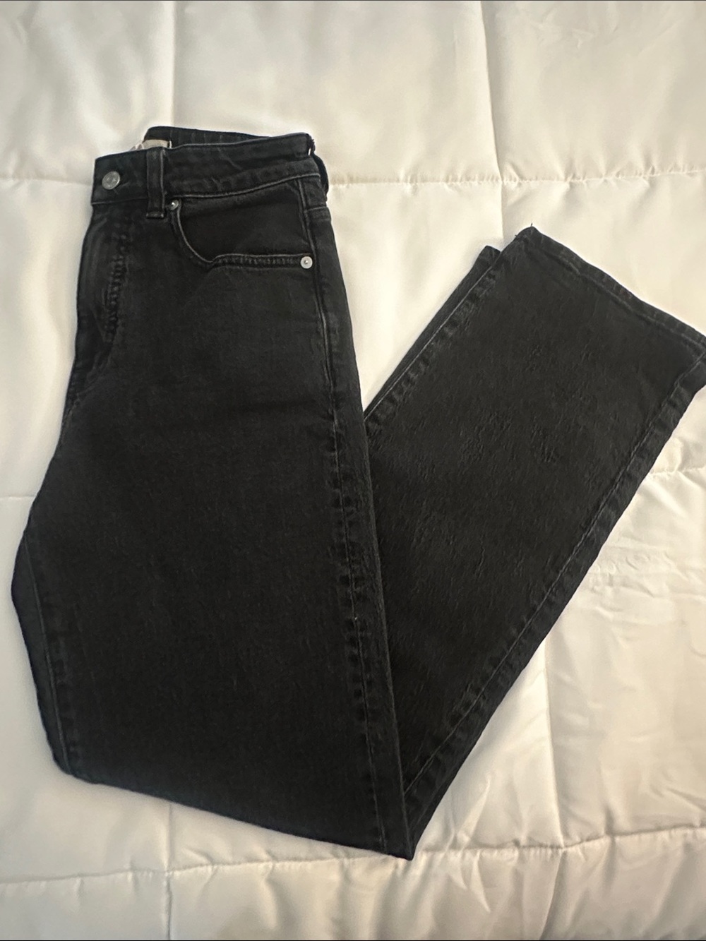 Madewell High-Rise Straight Black Jeans
